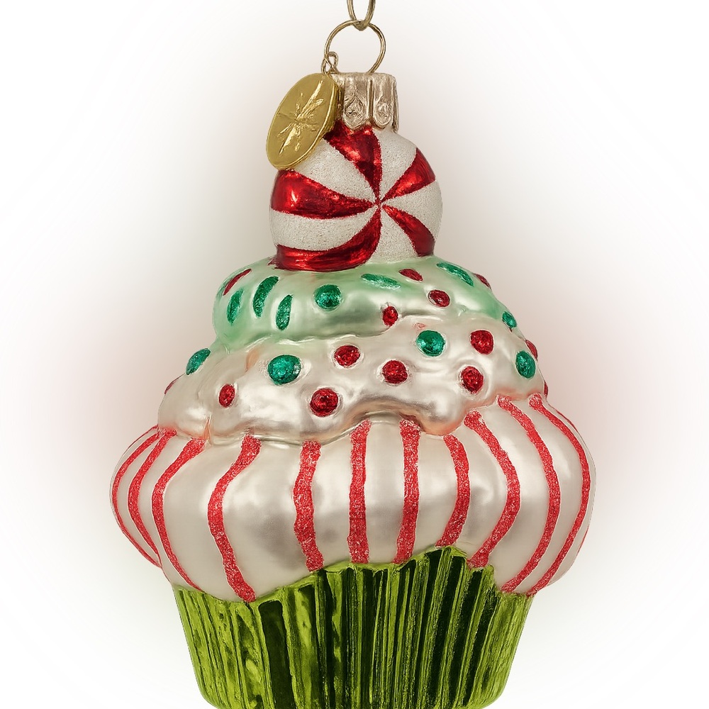 Christopher Radko Peppermint Confection Cupcake Ornament